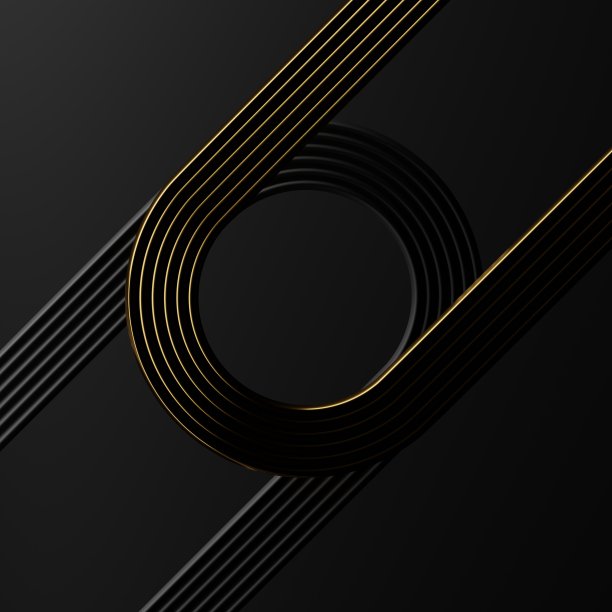 三维渲染抽象几何动态对象与黑暗背景。图片下载