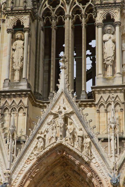 兰斯大教堂塔楼建筑细节图片下载