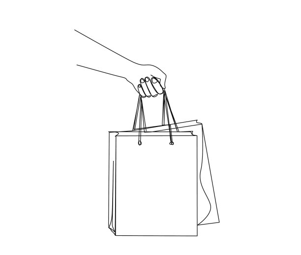 手握连续一条线画图片下载