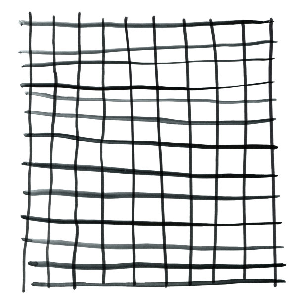 画水彩装饰网格从黑色条。手绘元素孤立在白色。图片下载