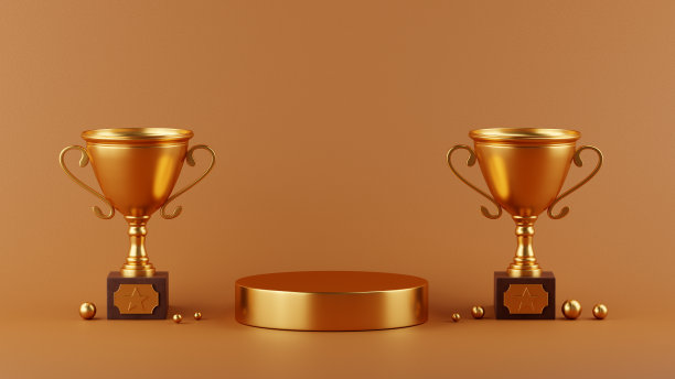3D渲染领奖台和金牌奖杯32图片下载