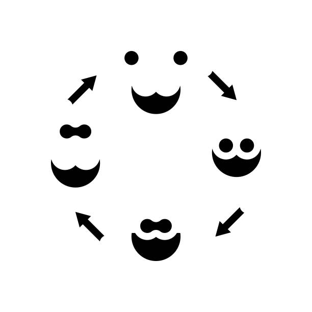 酶催化生物化学符号图标矢量说明图片下载
