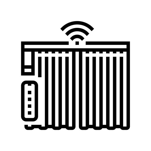 智能家居窗帘线性图标图片下载