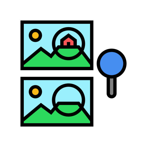 找到不同颜色的图标矢量插图图片下载