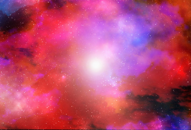 空间背景与星尘和闪亮的星星。真实的宇宙和彩色星云。色彩斑斓的星系。三维演示图片下载