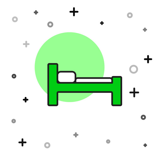 填充轮廓床图标孤立的白色背景。向量图片下载