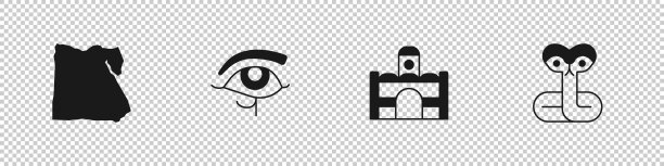 设置埃及眼荷鲁斯埃及房屋和地图图片下载