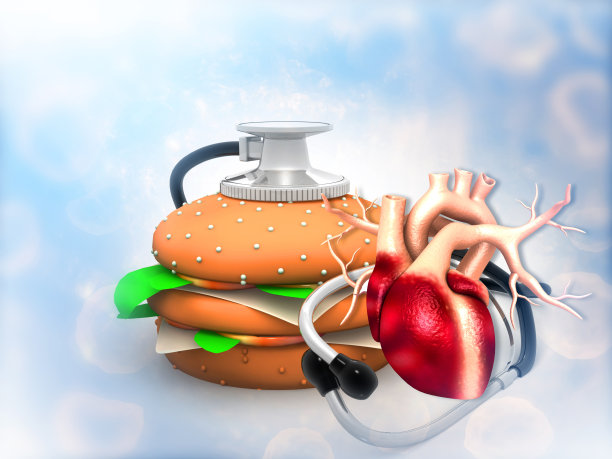 不健康的食物与人类心脏解剖图片下载