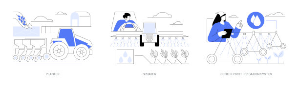 农业机械抽象概念矢量插图。图片下载