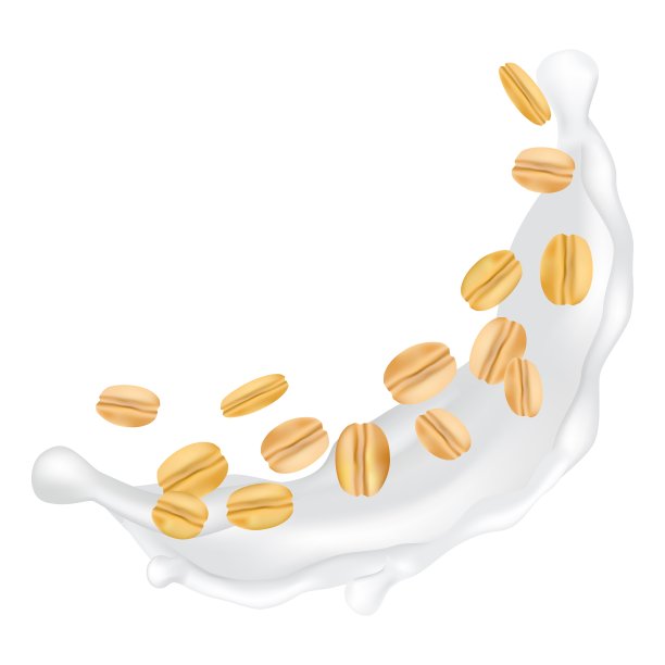 燕麦片在牛奶飞溅现实矢量图标图片下载