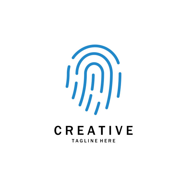 指纹抽象标志设计为身份，名片，企业，公司和技术模板图片下载