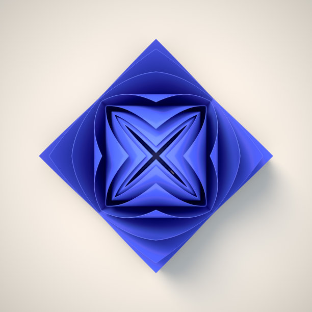 盛开风格化的深蓝色花蕾在一个白色的背景。三维渲染数字插图图片下载