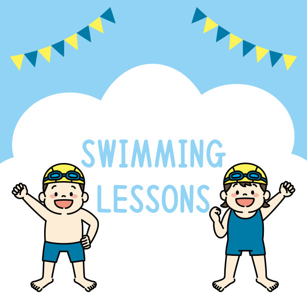 游泳学校广场网旗插图图片下载