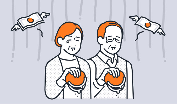 一个简单的矢量插图材料的高级夫妇谁没有钱图片下载