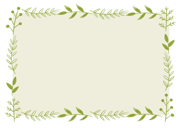 手绘方形叶框自然图片下载