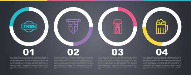 设置线伦敦标志英国国旗三角旗电话图片下载