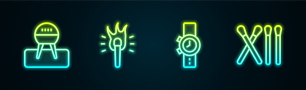 设置烧烤线烧烤炬火焰腕表图片下载