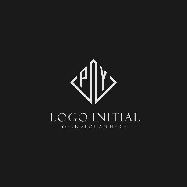 字母py标志与菱形方形设计风格图片下载