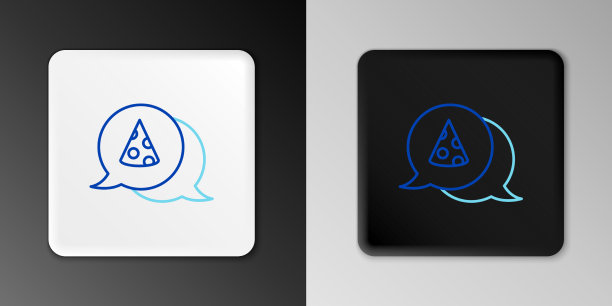 线切片披萨图标孤立的灰色图片下载