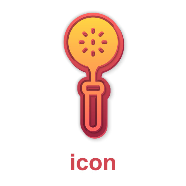 金色抹刀图标孤立的白色背景图片下载