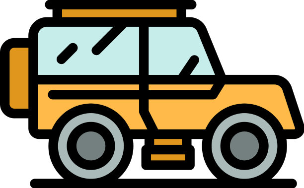 狩猎吉普车图标扁平图片下载