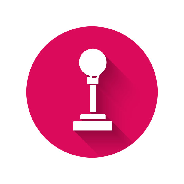 白色换挡图标与长阴影隔离图片下载