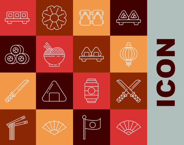 设置线纸中国或日本折扇图片下载