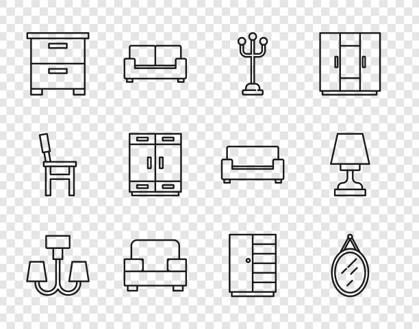 套线吊灯、镜子、大衣、扶手椅图片下载