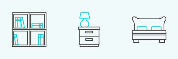 在大床架上放上书籍和家具图片下载