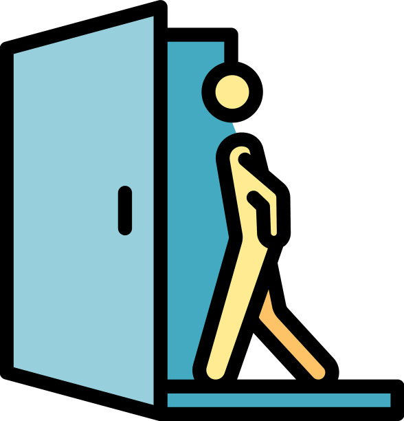 穿过疏散门图标图片下载