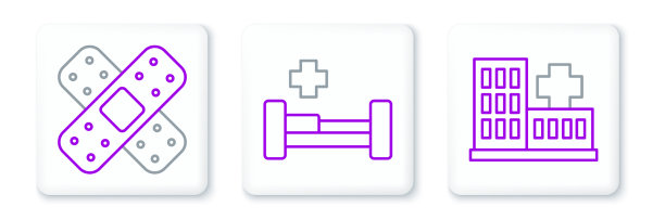 设线医院大楼交叉绷带图片下载