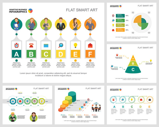 彩色智能艺术图表设置为演示图片下载