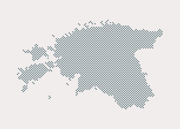 地图爱沙尼亚点虚线模板图片下载