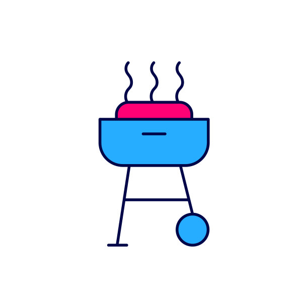 填充轮廓烧烤图标孤立上图片下载