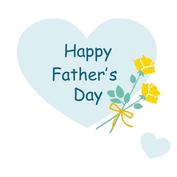 父亲节黄玫瑰花心插画素材图片下载