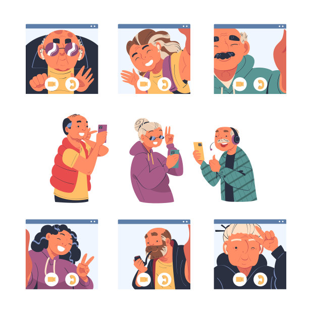 年长的博客通过视频链接交流图片下载