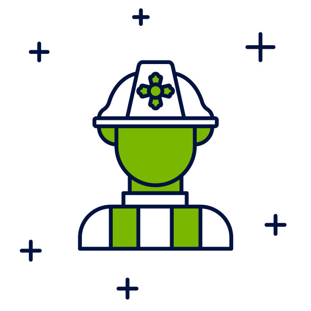 填充轮廓消防员图标孤立的白色图片下载