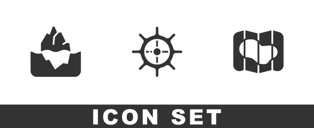 设置冰山船方向盘和地图图片下载