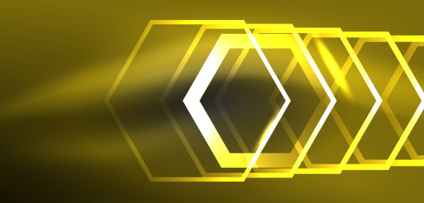 抽象的背景技术，霓虹六边形高科技图片下载