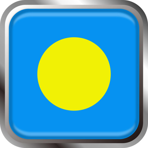 帕劳国旗图标矢量说明材料图片下载