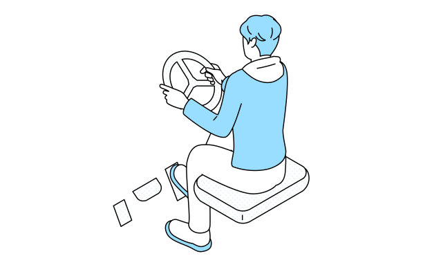 玩汽车驾驶和赛车游戏的人图片下载