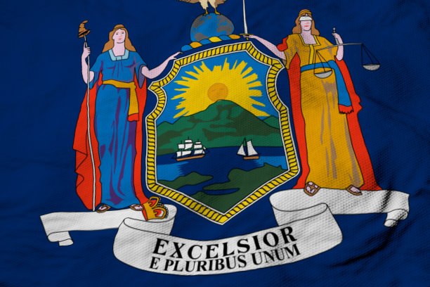 纽约旗帜的3D渲染图片下载