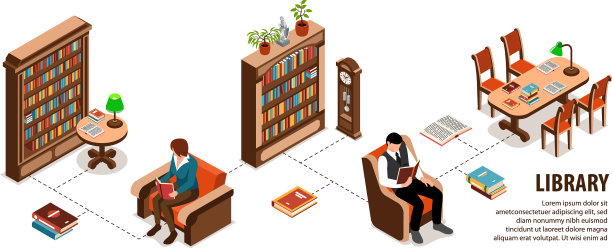 等距图书馆内部图片下载