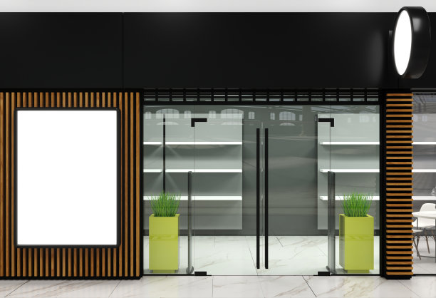 店铺外立面广告品牌标识模型图片下载