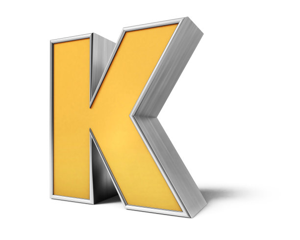 K 3d黄金字母表。3D渲染的金色字体孤立的白色背景。3 d渲染。A到Z文本图片下载