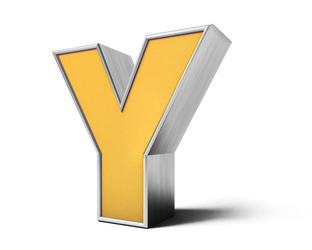 Y 3d金色字母。黄金字母隔离在白色背景上的3D渲染。3 d渲染。A到Z文本。图片下载