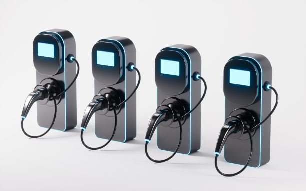 新能源汽车充电桩，3d渲染。图片下载