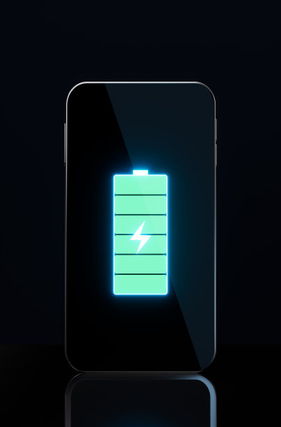 手机和电池，手机充电，3d渲染。图片下载