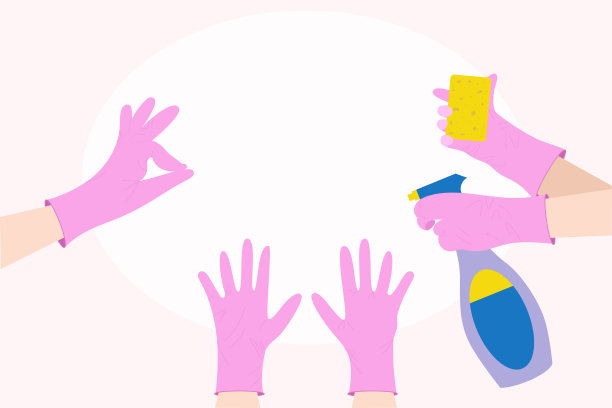 矢量插图标志为清洁服务。汽车与工具的蓝色背景在平面风格适合广告，海报，网页设计，网站图片下载