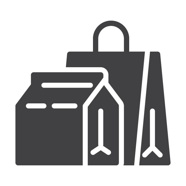 纸质购物袋矢量图标图片下载